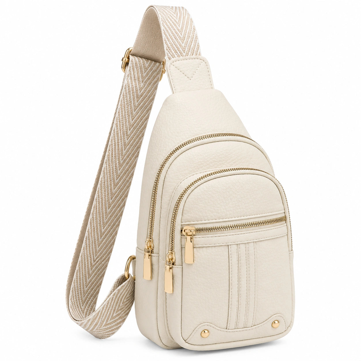 Bolso Cruzado Multiposición Crema con Correa Ajustable