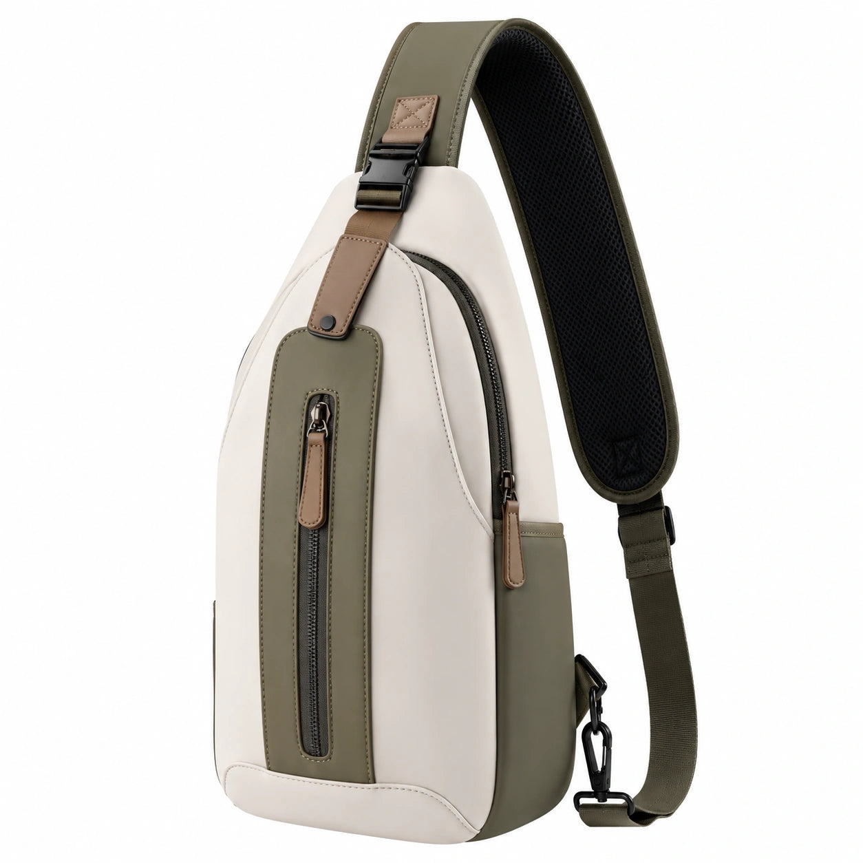 Bolso Bandolera Casual Unisex Verde y Beige