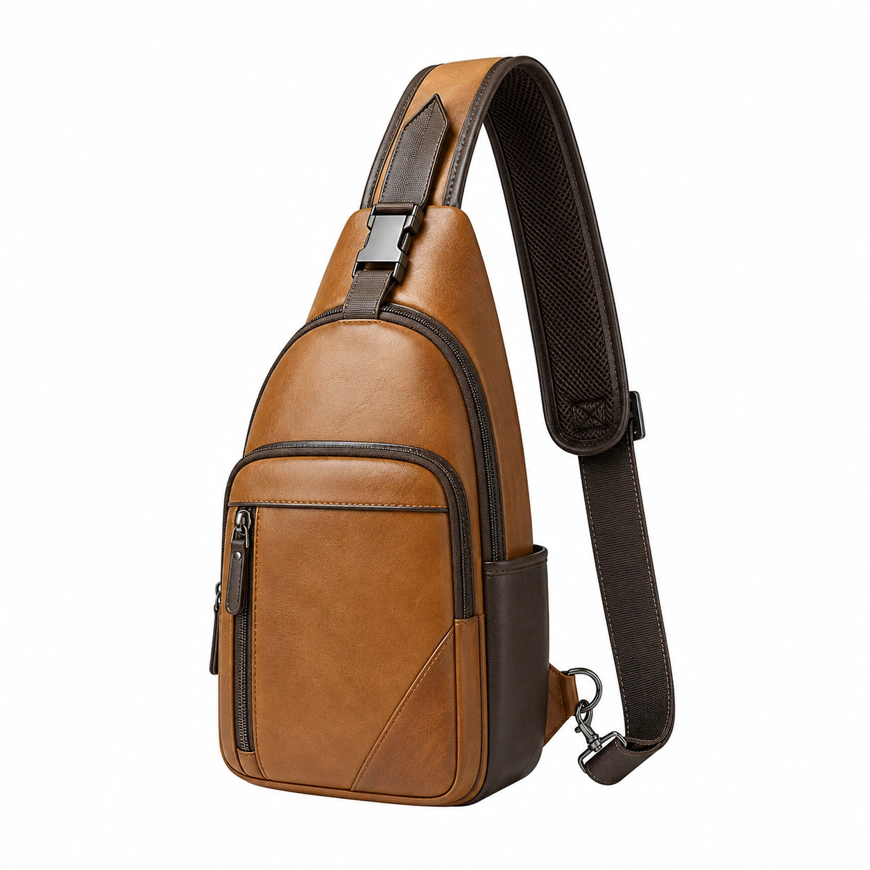 Bolso Cruzado para Hombre Marrón Claro y Oscuro