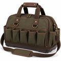 Bolso de Herramientas Verde con Múltiples Bolsillos y Correa Ajustable