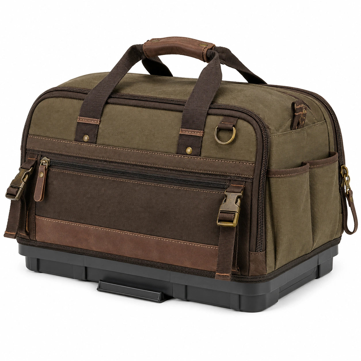 Bolsa organizadora de herramientas lona marrón/verde 30L