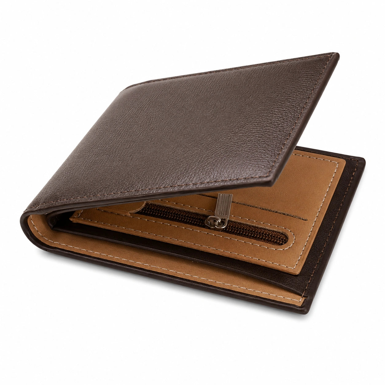 Cartera clásica unisex con compartimento marrón