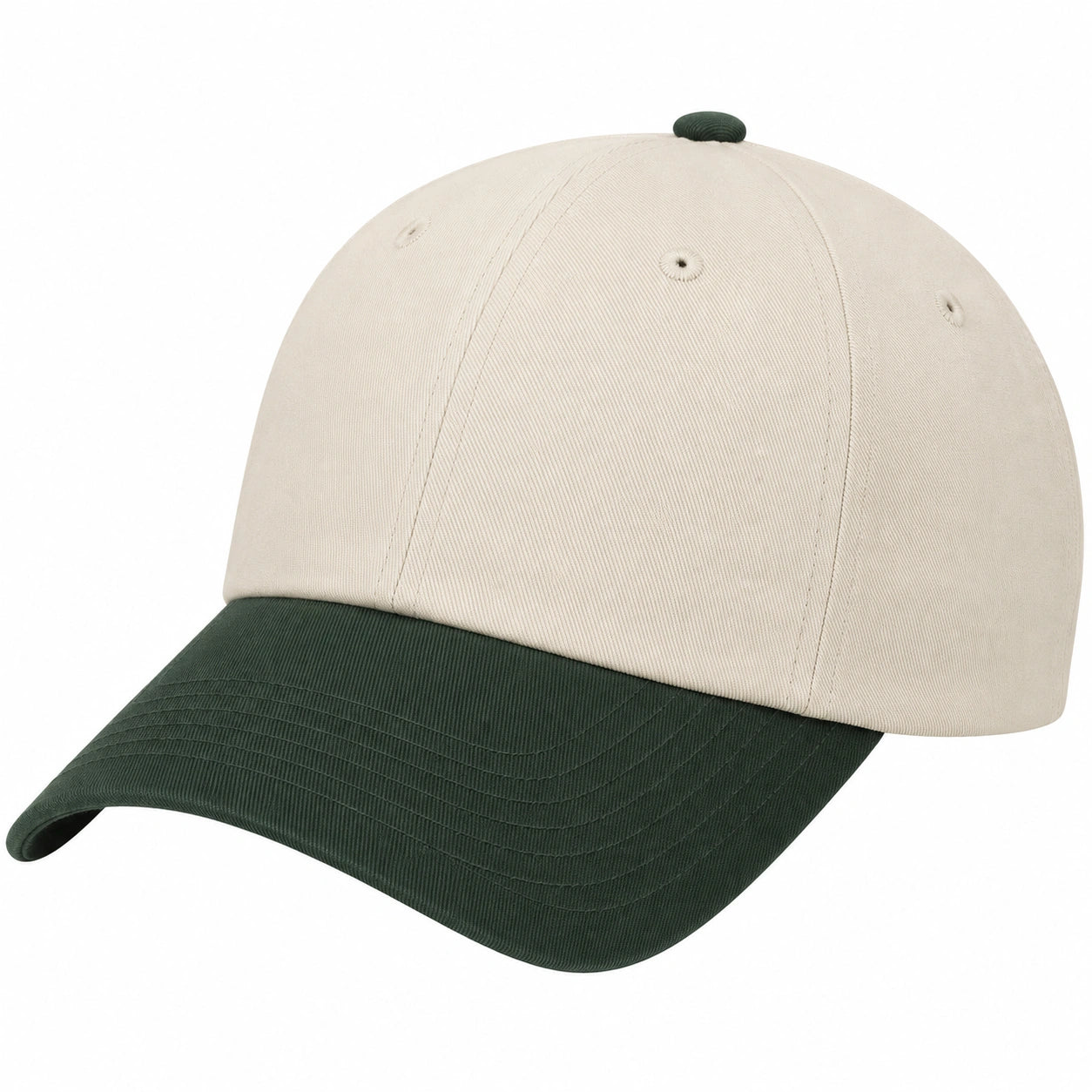Gorra de béisbol ajustable unisex beige y verde
