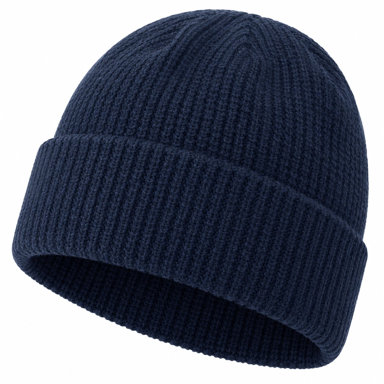 Gorro de Punto Acanalado Azul Marino Unisex