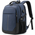 Mochila azul con puerto USB, resistente al agua, 25L