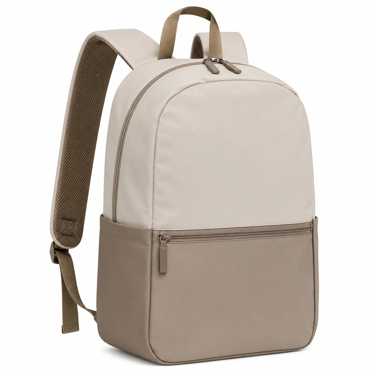 Mochila Escolar Grande Beige y Taupe