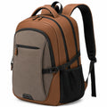 Mochila casual marrón y negra con compartimentos múltiples y correas acolchadas