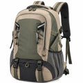 Mochila de senderismo impermeable verde y beige 35L