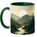 Taza de cerámica con diseño de paisaje montañoso 350ml