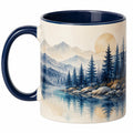 Taza de cerámica con diseño de paisaje 350ml azul