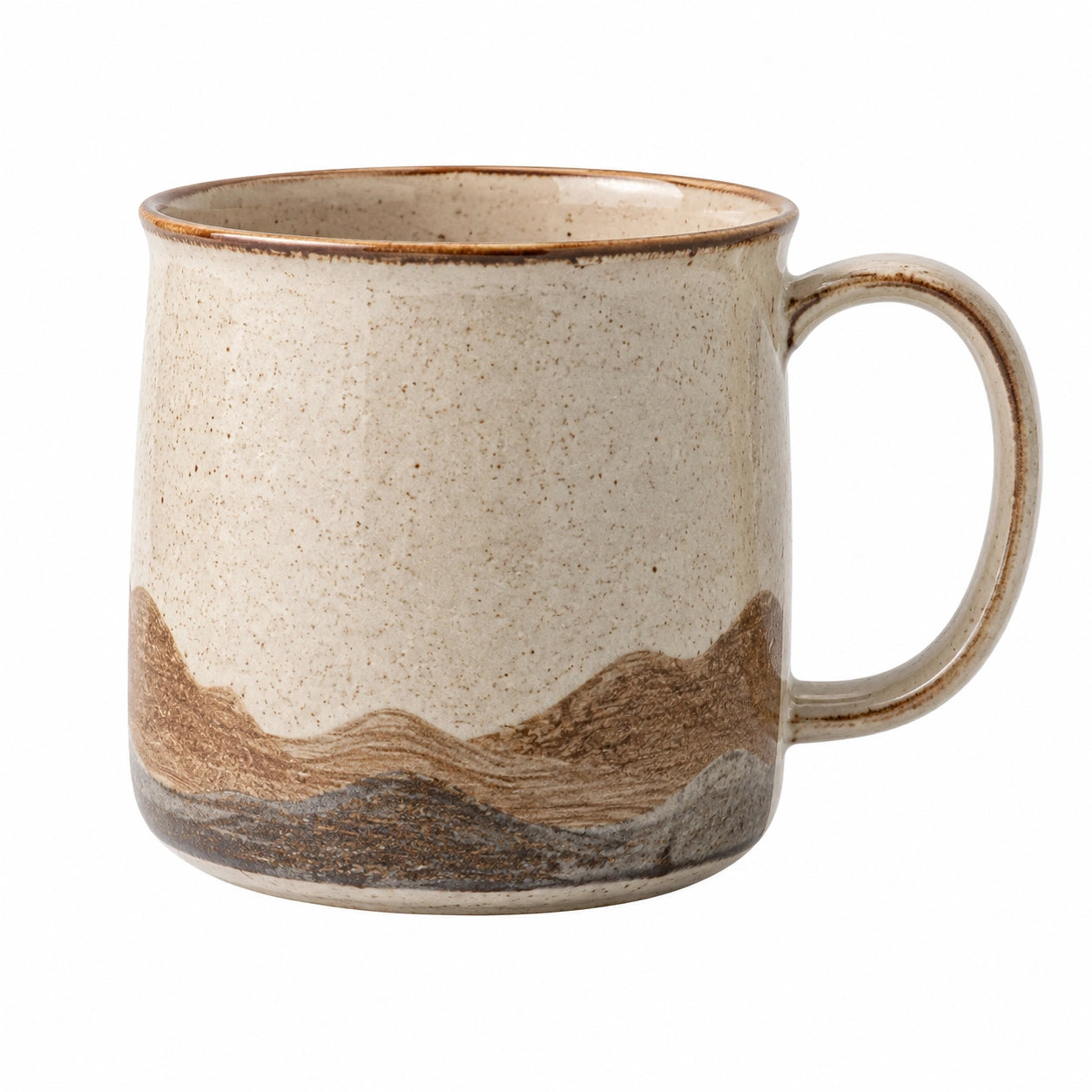 Taza de cerámica 300ml beige y marrón