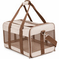 Transportín para Mascotas Beige y Marrón con Ventilación