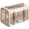 Transportín Plegable para Mascotas 45cm Beige y Marrón
