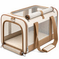 Transportín Portátil para Mascotas Beige y Marrón